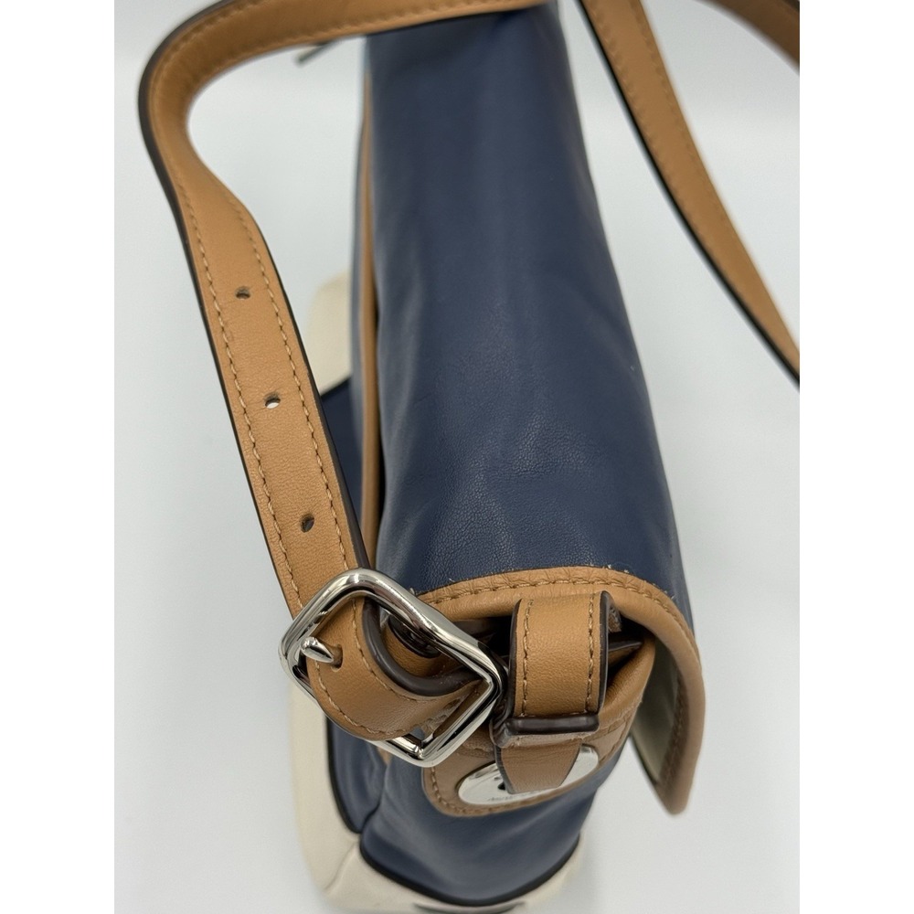 COACH Hadley Leather Field Crossbody Bag Color Block Blue Tan Purse F29763 - Picture 14 of 14